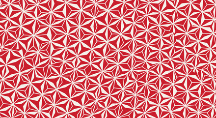 Fototapeta premium Red and white geometric pattern seamless background texture