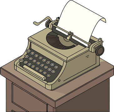 Vintage typewriter, antique writing machine, retro office equipment, classic desk tool