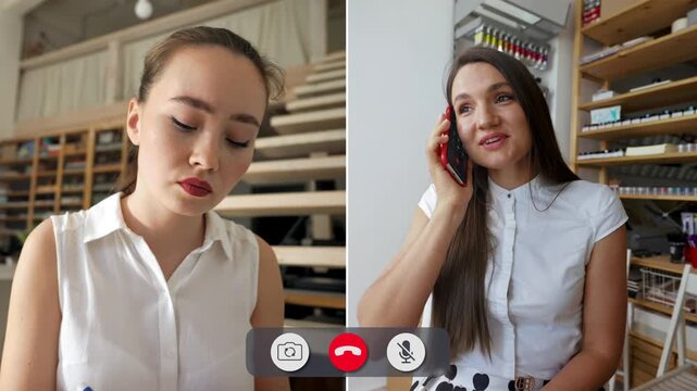 Students take part in an online call showing different emotions as they interact during class activities. Various actions and reactions take place throughout the call.