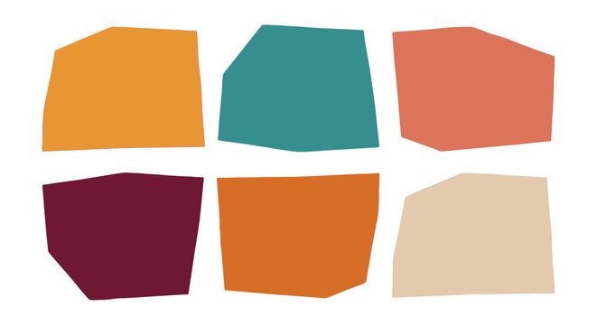 hexagonal shapes in various colors on white background