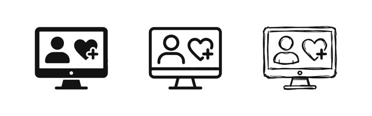 Fototapeta premium Social Media Engagement Icons with Profile and Heart Reaction