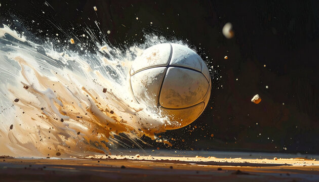 Basketball Splash Water Action Shot