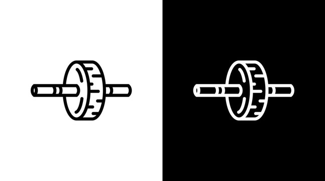 Ab Roller White Icon Set Design