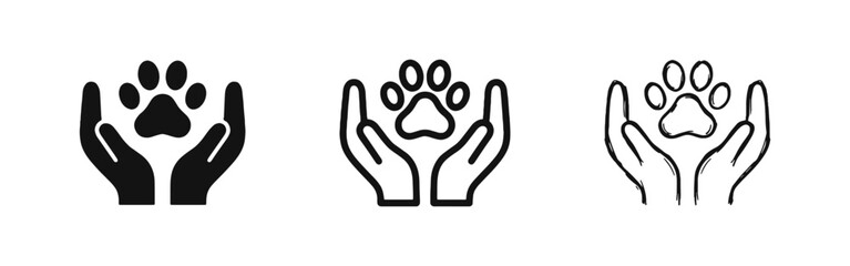 Obraz premium Pet Care and Animal Protection Icon Set