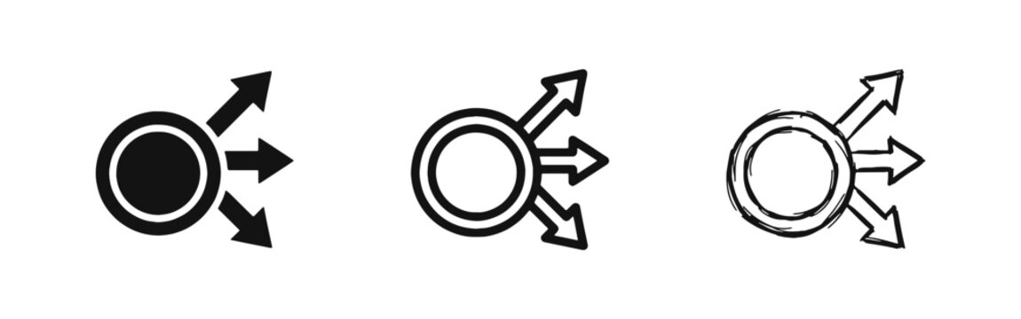 Expansion and Distribution Direction Icon Set