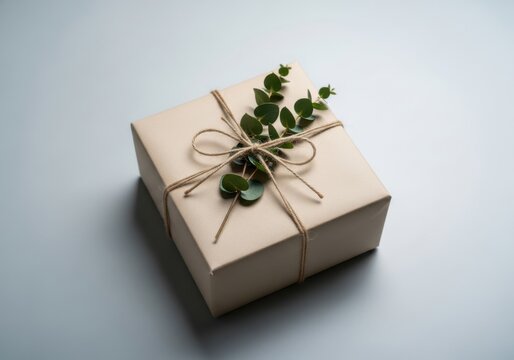 Elegant gift box with greenery