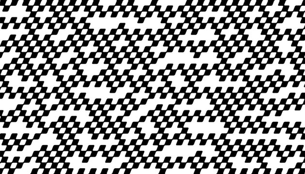 Black and white abstract geometric pattern with rounded edge for sporty background and jersey design. Editable graphic resource. Vector Format Illustration. EPS10 