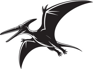 Detailed Black and White Flying Pterosaur and Pterodactyl Vector Silhouettes Set  © kamrul Hasan Shovo