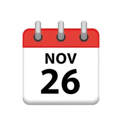 Fototapeta premium November 26 calendar icon