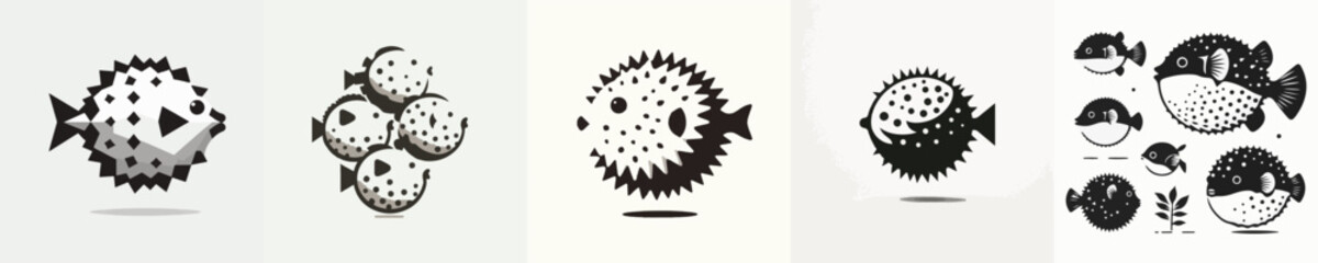 Puffer Fish Silhouette Vector Illustration © Fajar