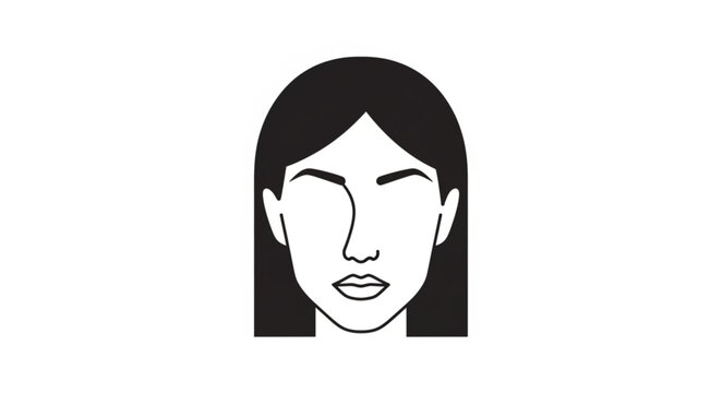 Stylized Silhouette of a Womans Face.