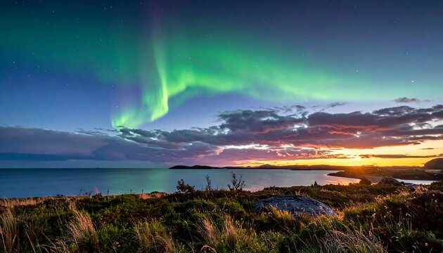 Aurora borealis landscape. (1)