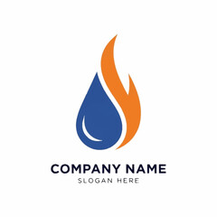 Fototapeta premium Water Drop Flame Logo Design.