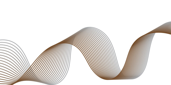 Abstract brown wave lines on transparent background. Vector illustration of style curves used for banners, templates and wallpapers.