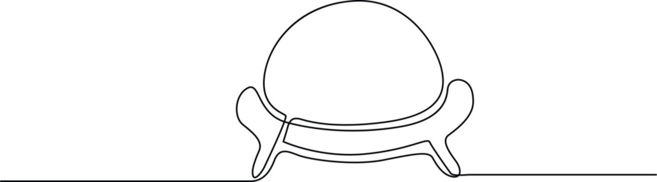 Simple turtle walking on a flat line Vector
