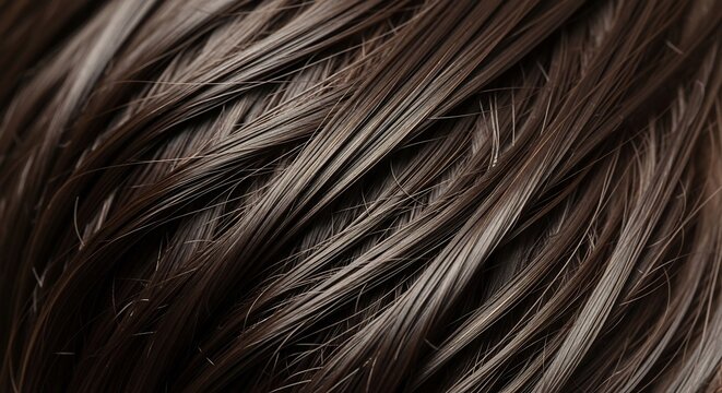 Close-up of brown hair strands.