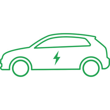 ev,suv,profile line art illustration for eco transport symbol vector graphic for municipal fleet guide