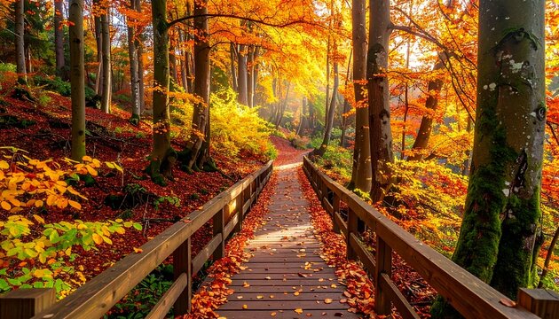 Autumn Forest Bridge.