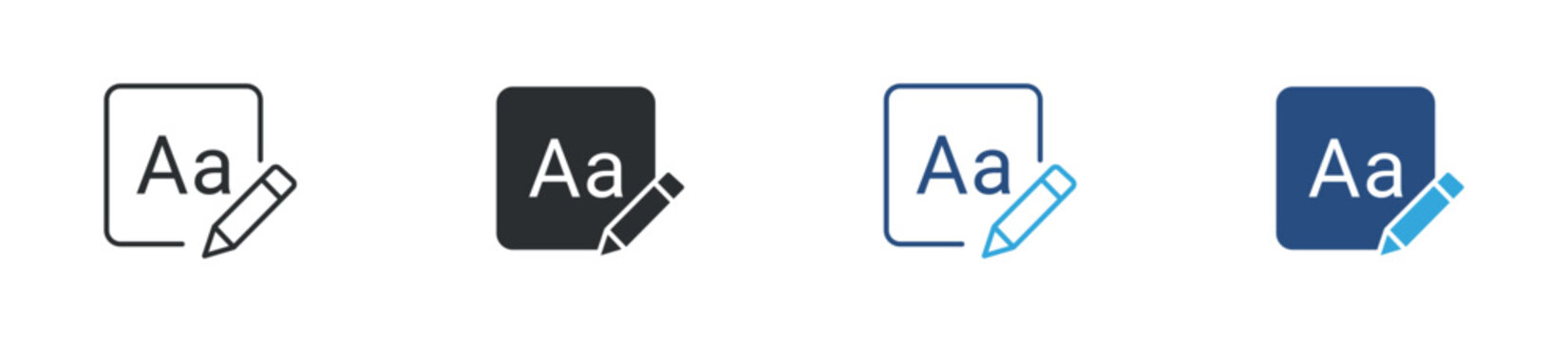 Rename file icon set. text edit and label change. file management and document renaming concept. vector illustration.