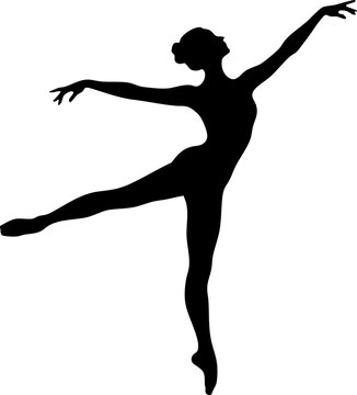 Elegant ballet dancer silhouette performing a graceful pose