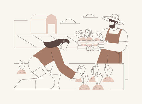 U-Pick farms isolated cartoon vector illustrations.
