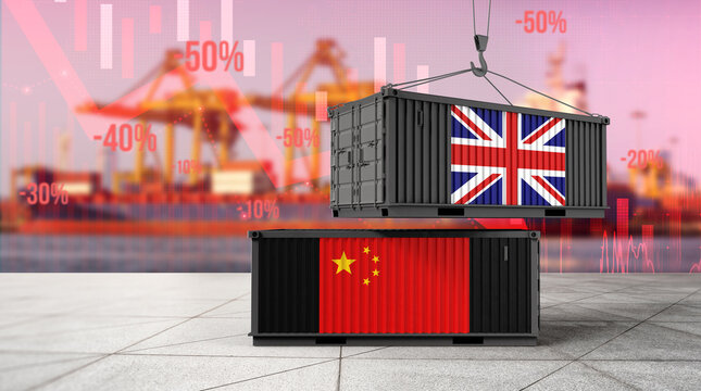 UK-China Trade and Economic Downturn: A conceptual representation depicting the economic relationship between the United Kingdom and China.