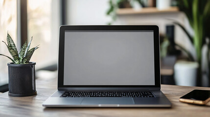 Fototapeta premium a realistic laptop screen mockup design template, in the style of digital technology, high resolution