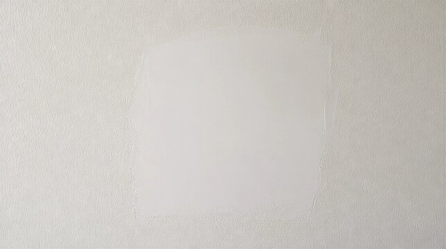 presupposition. A section of a freshly repaired white wall, smooth spackle patch contrasting with older wall texture, soft diffused light. real-estate listings.