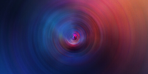 Vibrant cosmic radial blur with blue pink and orange spectrum creates dynamic spinning motion energy for modern backgrounds. © mek