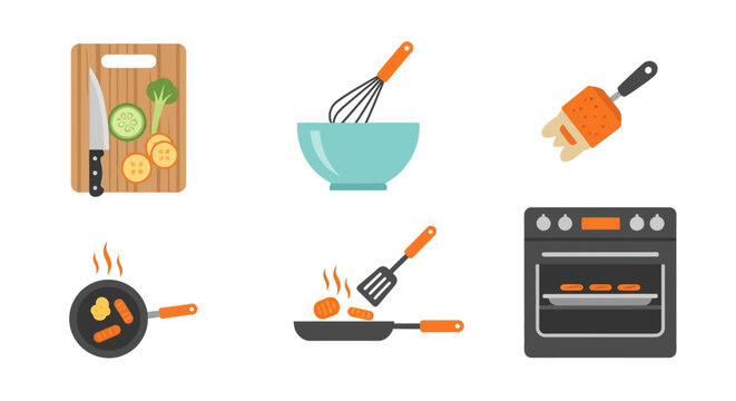 Kitchen Cooking Utensils and Appliances.