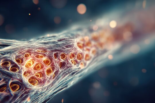 Cellular structure of epithelial tissue 100x