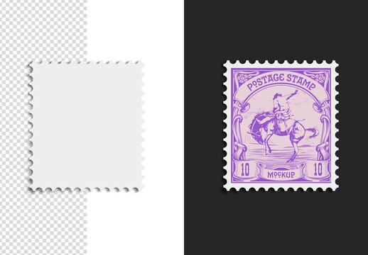 Postage Stamp Mockup Isolated