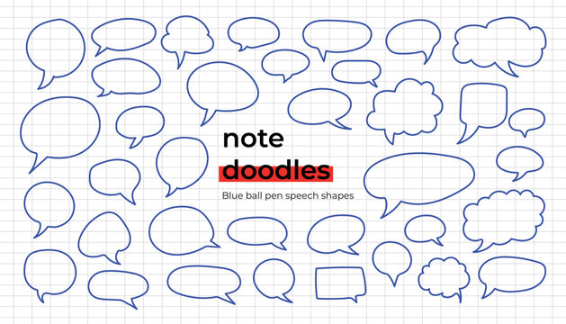 Hand Drawn Speech Bubble Doodle Set