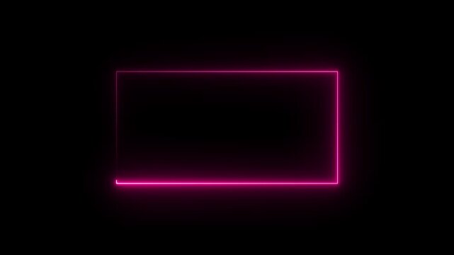 lowing neon rectangles abstract background. abstract glowing neon rectangle border frame. Rectangle neon glowing frame background.