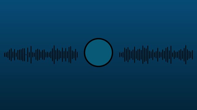 Audio Waveform with Green Record Button Icon Sound Signal Visualization Voice Music Frequency Pulse Recording Interface Minimal Design