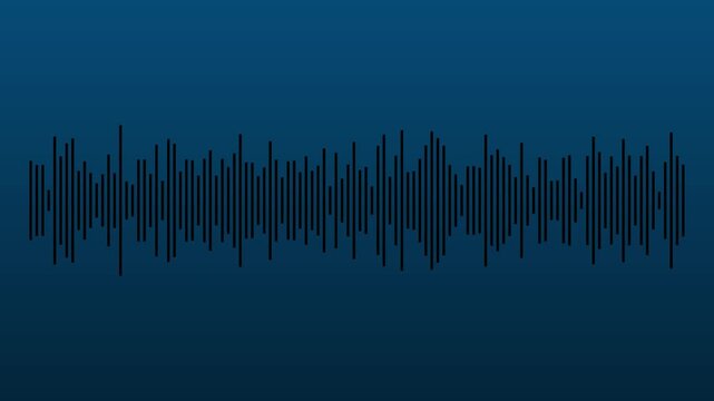 Audio frequency waveform, graphical representation of the voice signal. Sound wave rhythm. Abstract music pulse background. frequency spectrum.