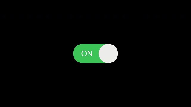 On off button slider toggle Switch Animation Red to Green On Off Button. transparent 4K video