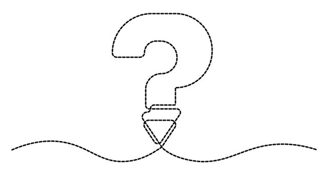 Question mark 4K animation forming problem solving symbol minimal outline design