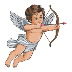 Fototapeta premium cupid with bow and arrow