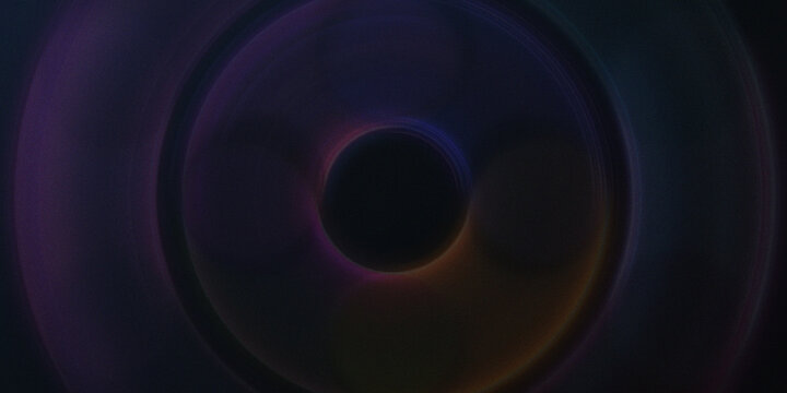 Abstract dark background with multiple light circles creating a tunnel effect and an illusion of depth with vibrant colors.