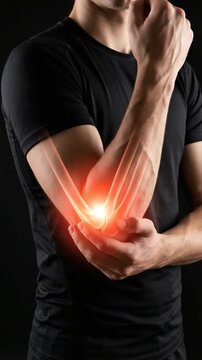 Person Holding Wrist with Red Pain Indicator