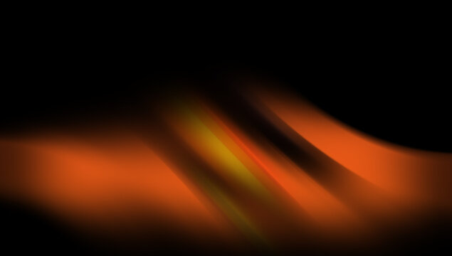 A dynamic abstract design featuring vibrant orange and yellow light streaks on a sleek black background, creating a sense of movement and energy.