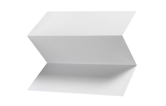 Blank folded paper mockup for design presentation, isolated on cutout transparent background