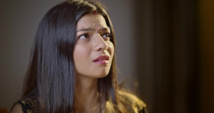 Indian Woman Overwhelmed with Tears After Seeing Her Ex-Lover with Someone Else, Lost Love and Emotional Conflict