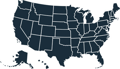 Outline map of the united states of america © Rahat Hossain