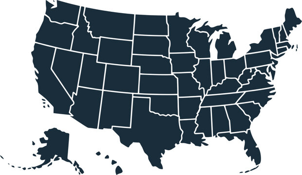 Outline map of the united states of america