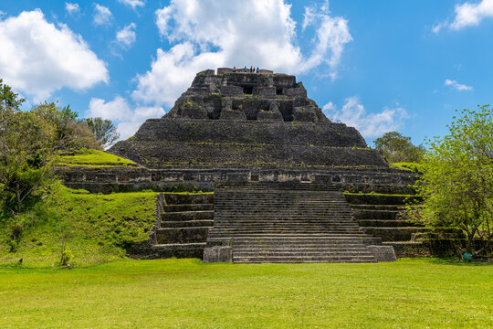 Mayan El Castillo pyramid in Xunantunich, Cayo, Belize.