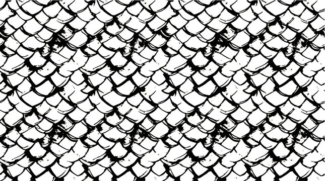 Abstract black and white scale pattern with a unique texture, perfect for backgrounds and design elements