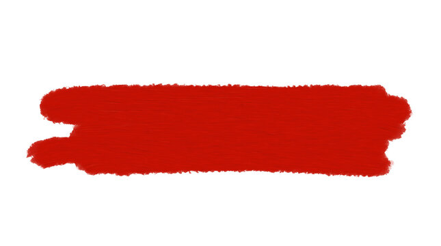 red hand drawn marker underline for text emphasis, vibrant acrylic paint brush stroke isolated on white background, grunge distressed highlighter stripe for office stationery and school notes