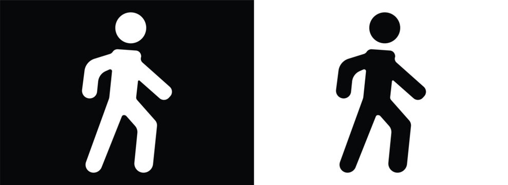 Pedestrian monochrome glyph style